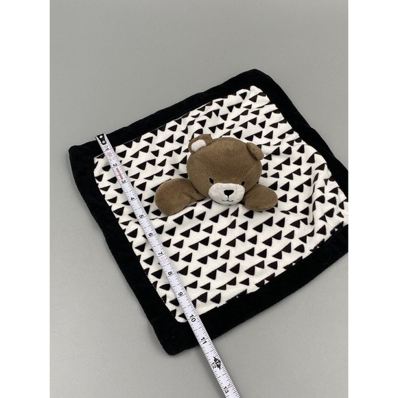 Levtex Baby Teddy Bear Lovey Plush Black And White Triangles Security Blanket - Picture 3 of 6